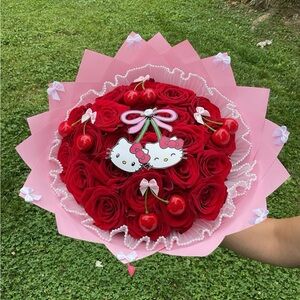 Red and Pink hello kitty bouquet eternal